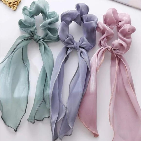 Set of 7 Colorful Fabric Hair Scrunchies - Picture 6 of 6